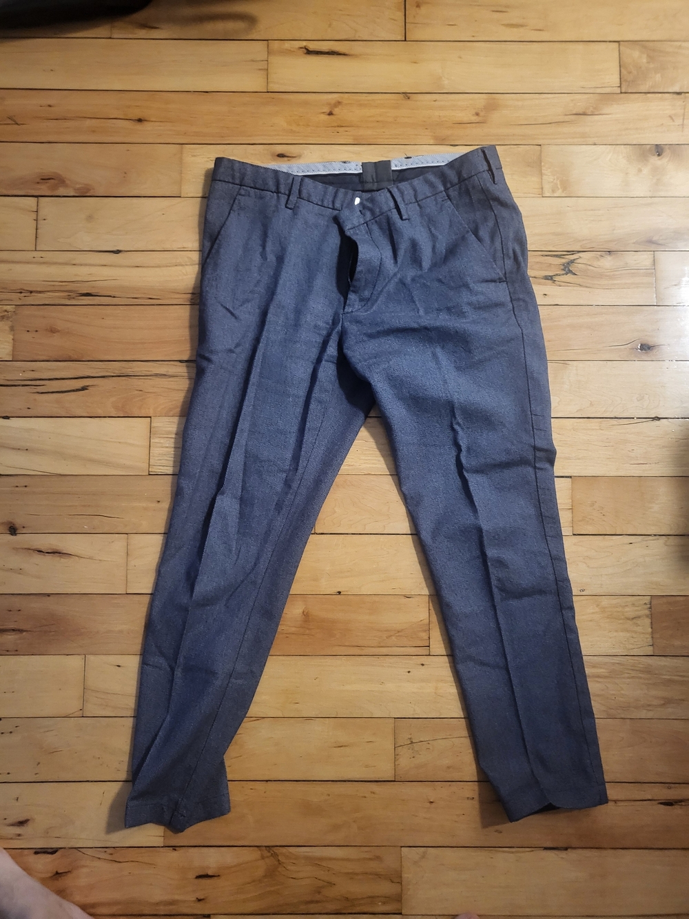 Boss Men's Charcoal Gray Dress Pants - Tailored Flat Front